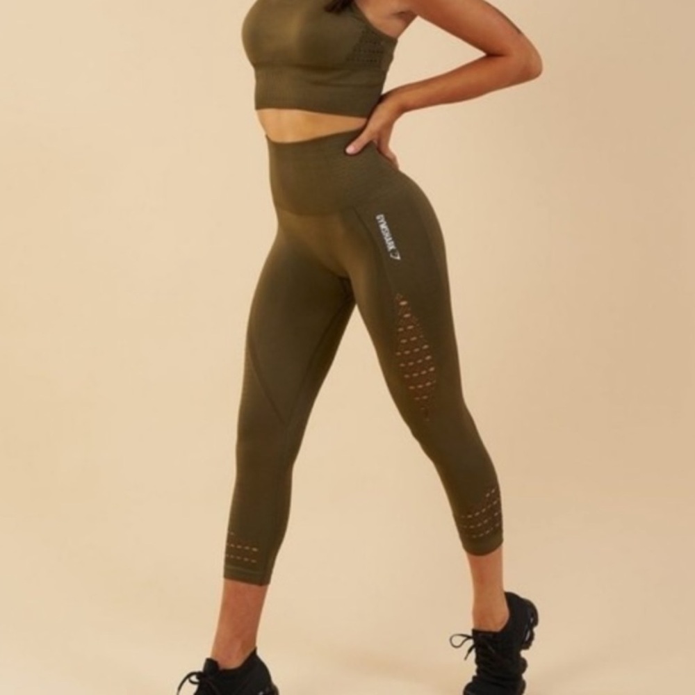Gymshark Khaki Workout Capris
